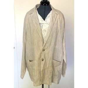 Zara Women's Linen Blend 2 Button Blazer Suit Jacket Beige/ Natural  US XL
